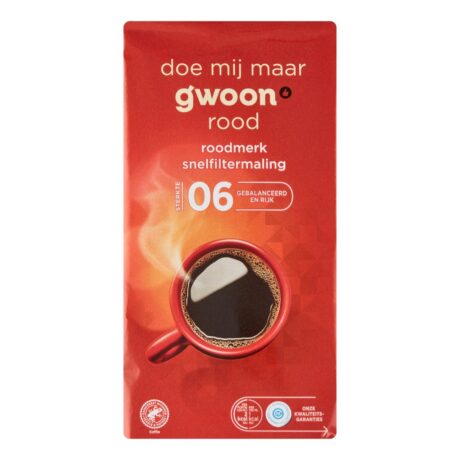 G'woon Koffie snelfilter roodmerk 500 gr